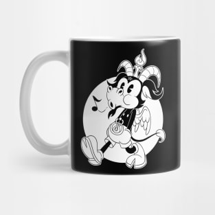 Blackcraft Atheist Baphomet black goat whistling old Cartoon Mug